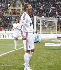 Beckham scores for AC Milan